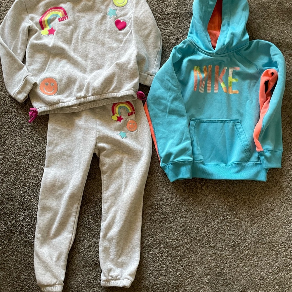 4T set and Nike hoodie